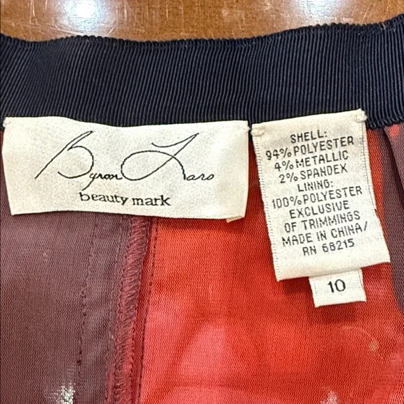 Byron Lars, Elegant,Unique Floral Sheer Maxi Dress, Red/Purple Accents, size 10 - Picture 11 of 15